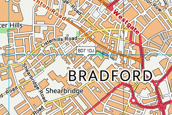 BD7 1DJ map - OS VectorMap District (Ordnance Survey)