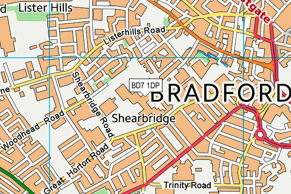 University Of Bradford Sports Centre map (BD7 1DP) - OS VectorMap District (Ordnance Survey)