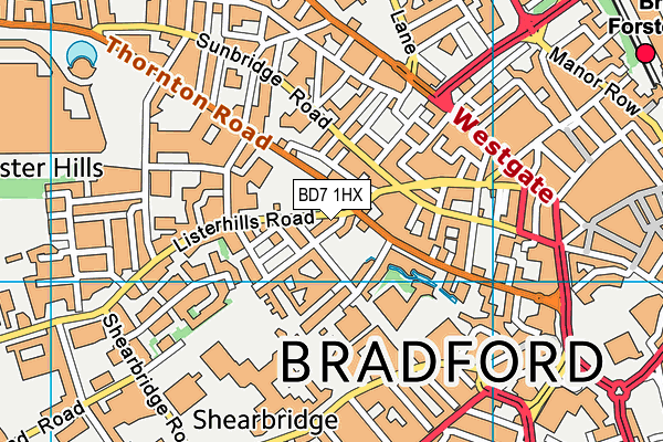 BD7 1HX map - OS VectorMap District (Ordnance Survey)