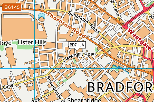 BD7 1JA map - OS VectorMap District (Ordnance Survey)