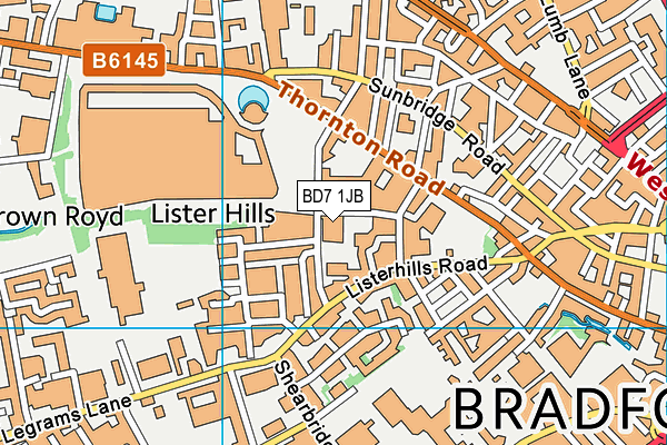 BD7 1JB map - OS VectorMap District (Ordnance Survey)