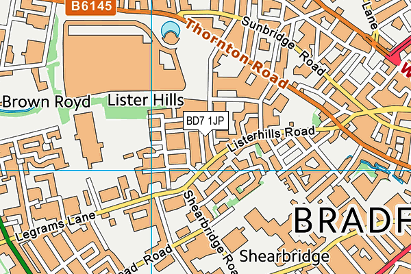 BD7 1JP map - OS VectorMap District (Ordnance Survey)