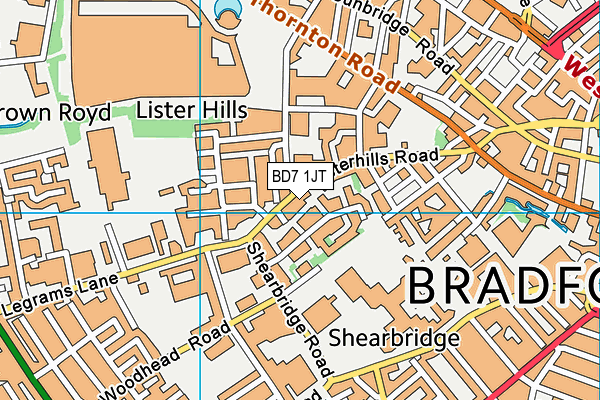 BD7 1JT map - OS VectorMap District (Ordnance Survey)