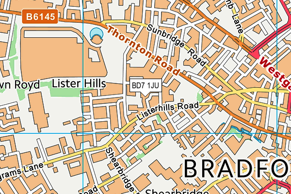 BD7 1JU map - OS VectorMap District (Ordnance Survey)