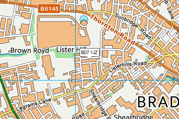 BD7 1JZ map - OS VectorMap District (Ordnance Survey)