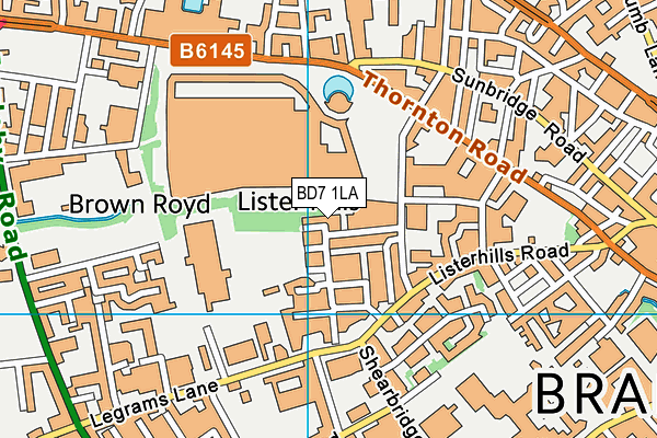 BD7 1LA map - OS VectorMap District (Ordnance Survey)