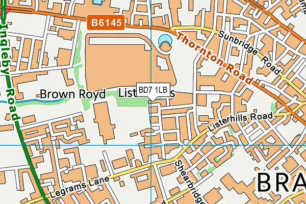 BD7 1LB map - OS VectorMap District (Ordnance Survey)