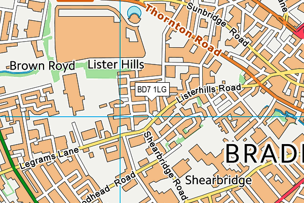 BD7 1LG map - OS VectorMap District (Ordnance Survey)