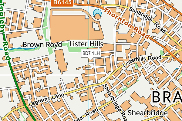 BD7 1LH map - OS VectorMap District (Ordnance Survey)