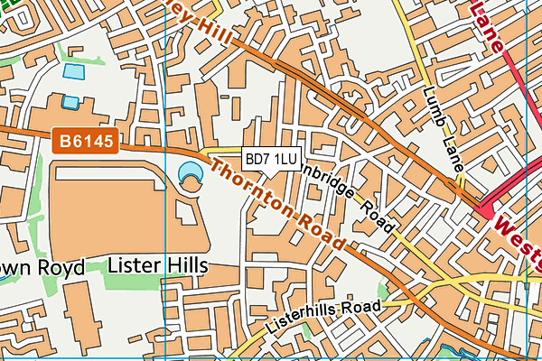 BD7 1LU map - OS VectorMap District (Ordnance Survey)