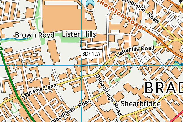 BD7 1LW map - OS VectorMap District (Ordnance Survey)