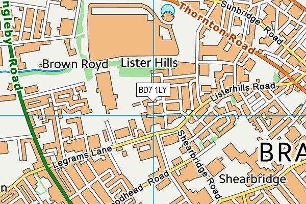 BD7 1LY map - OS VectorMap District (Ordnance Survey)