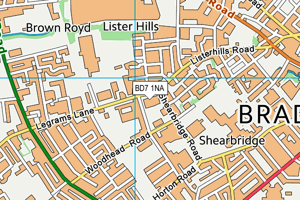 BD7 1NA map - OS VectorMap District (Ordnance Survey)