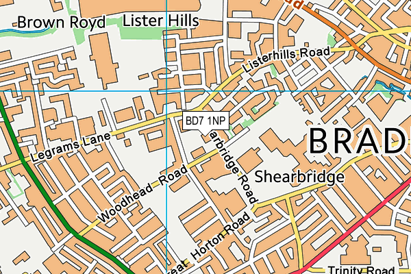 BD7 1NP map - OS VectorMap District (Ordnance Survey)