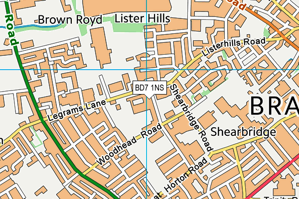 BD7 1NS map - OS VectorMap District (Ordnance Survey)