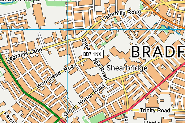 BD7 1NX map - OS VectorMap District (Ordnance Survey)