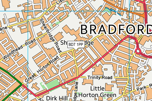 BD7 1PP map - OS VectorMap District (Ordnance Survey)