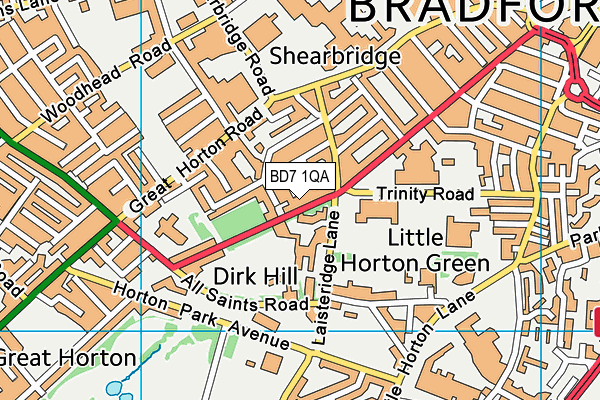 BD7 1QA map - OS VectorMap District (Ordnance Survey)