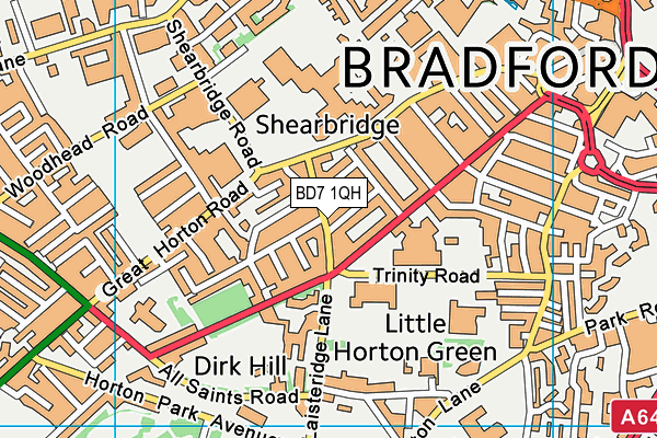 BD7 1QH map - OS VectorMap District (Ordnance Survey)