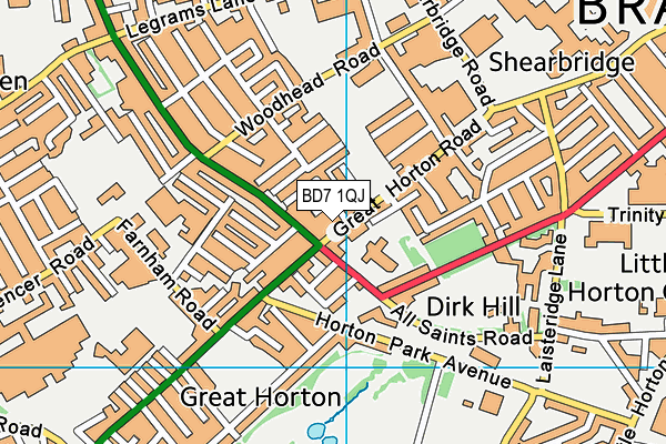 BD7 1QJ map - OS VectorMap District (Ordnance Survey)