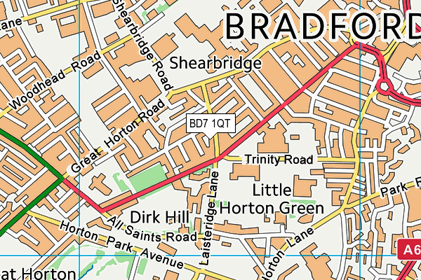 BD7 1QT map - OS VectorMap District (Ordnance Survey)