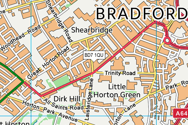 BD7 1QU map - OS VectorMap District (Ordnance Survey)