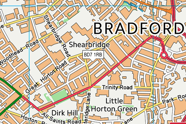 BD7 1RB map - OS VectorMap District (Ordnance Survey)