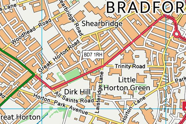 BD7 1RH map - OS VectorMap District (Ordnance Survey)