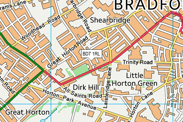 BD7 1RL map - OS VectorMap District (Ordnance Survey)