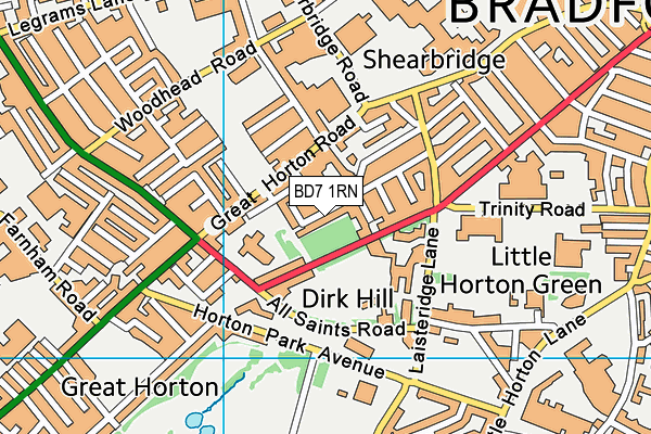 BD7 1RN map - OS VectorMap District (Ordnance Survey)