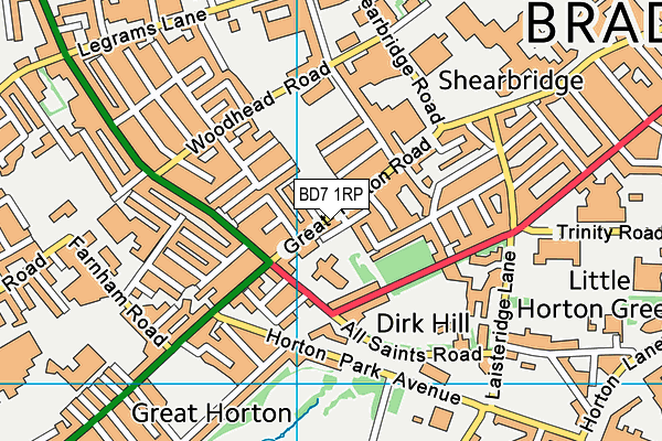 BD7 1RP map - OS VectorMap District (Ordnance Survey)