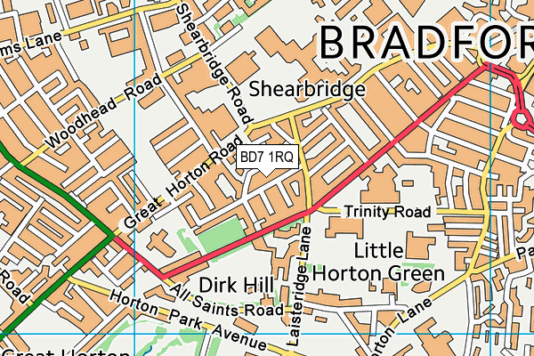 BD7 1RQ map - OS VectorMap District (Ordnance Survey)