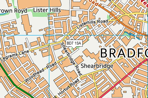 BD7 1SA map - OS VectorMap District (Ordnance Survey)