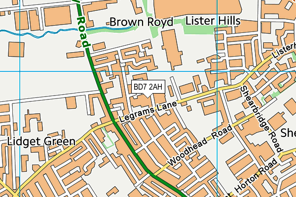 Princeville Primary School map (BD7 2AH) - OS VectorMap District (Ordnance Survey)