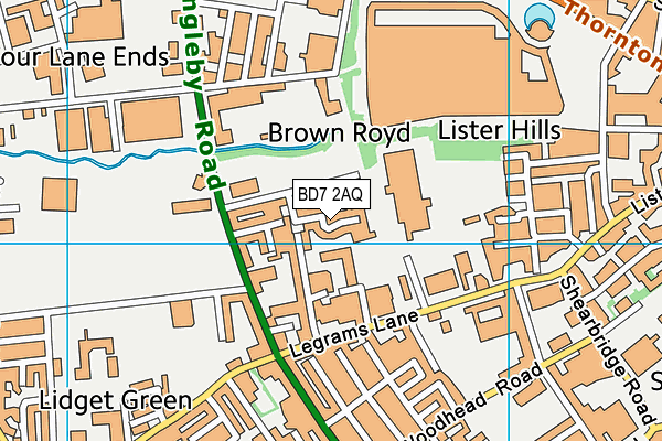 BD7 2AQ map - OS VectorMap District (Ordnance Survey)