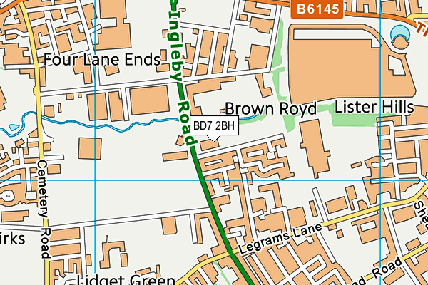 BD7 2BH map - OS VectorMap District (Ordnance Survey)