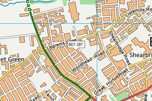 BD7 2BT map - OS VectorMap District (Ordnance Survey)