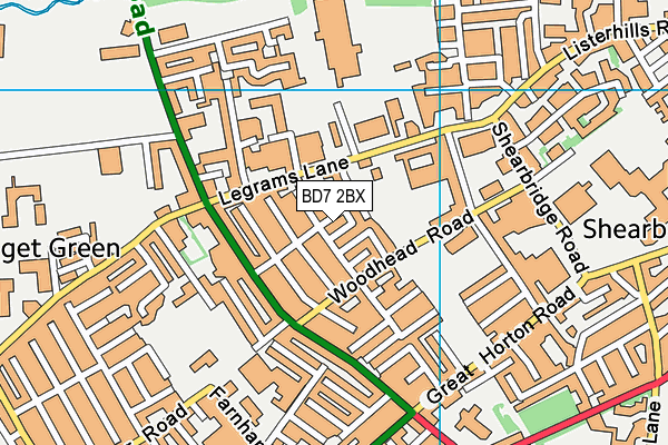 BD7 2BX map - OS VectorMap District (Ordnance Survey)