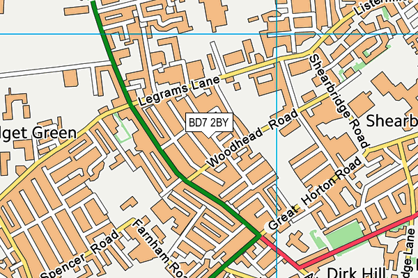 BD7 2BY map - OS VectorMap District (Ordnance Survey)