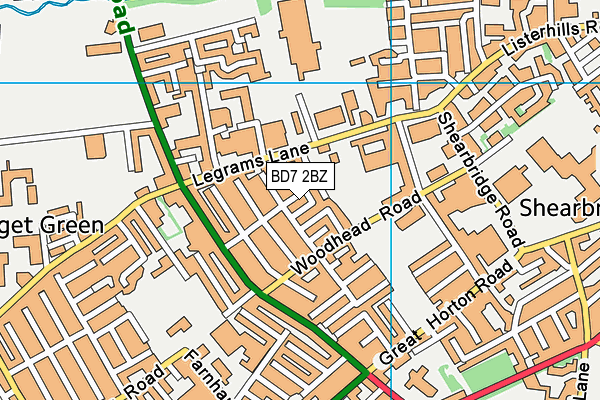 BD7 2BZ map - OS VectorMap District (Ordnance Survey)