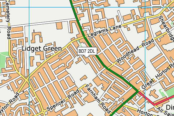 BD7 2DL map - OS VectorMap District (Ordnance Survey)