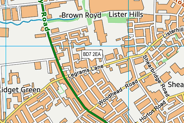 BD7 2EA map - OS VectorMap District (Ordnance Survey)