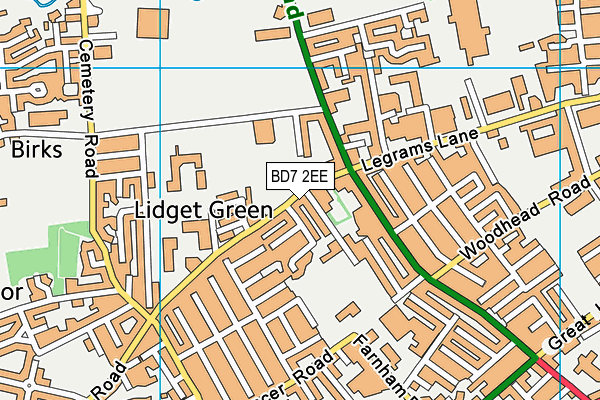 BD7 2EE map - OS VectorMap District (Ordnance Survey)