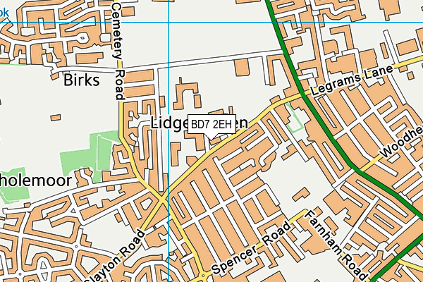 BD7 2EH map - OS VectorMap District (Ordnance Survey)