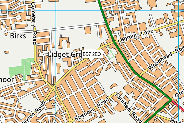 BD7 2EQ map - OS VectorMap District (Ordnance Survey)