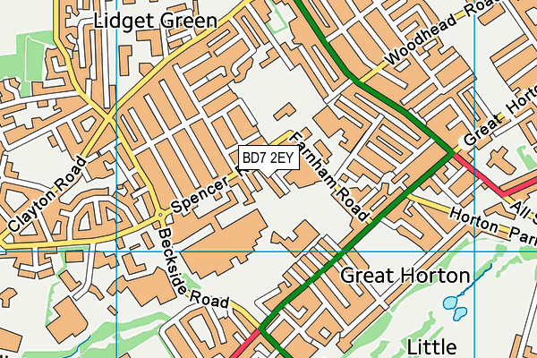BD7 2EY map - OS VectorMap District (Ordnance Survey)