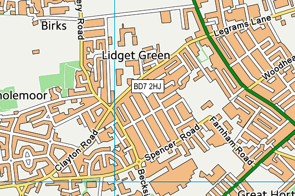 BD7 2HJ map - OS VectorMap District (Ordnance Survey)