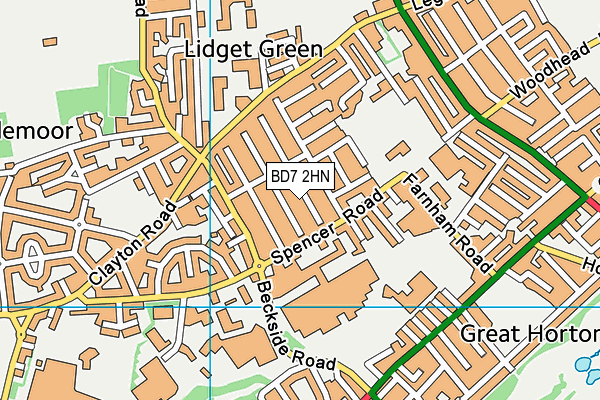 BD7 2HN map - OS VectorMap District (Ordnance Survey)