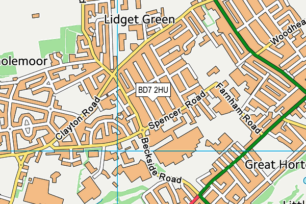BD7 2HU map - OS VectorMap District (Ordnance Survey)