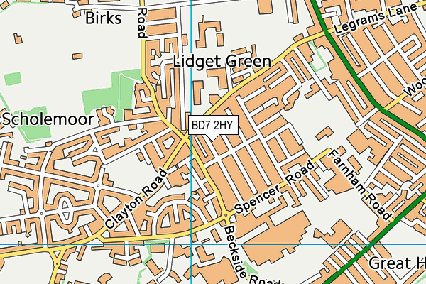 BD7 2HY map - OS VectorMap District (Ordnance Survey)